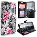 Cellularvilla Galaxy S9 Plus Wallet Case, Wallet Credit Card Slot Flip Case [Stand Feature] [Drop Protection] Protective Leather Magnetic Closure Cover for Samsung Galaxy S9 Plus (Black Pink Folwer)