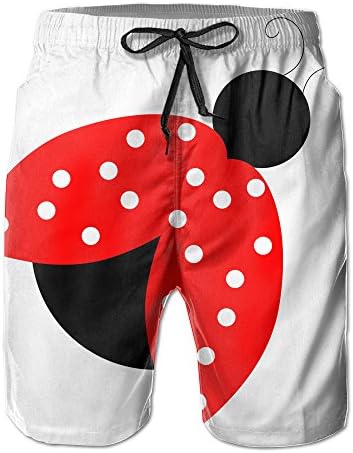Cartoon Ladybug Men Beach Walk Shorts
