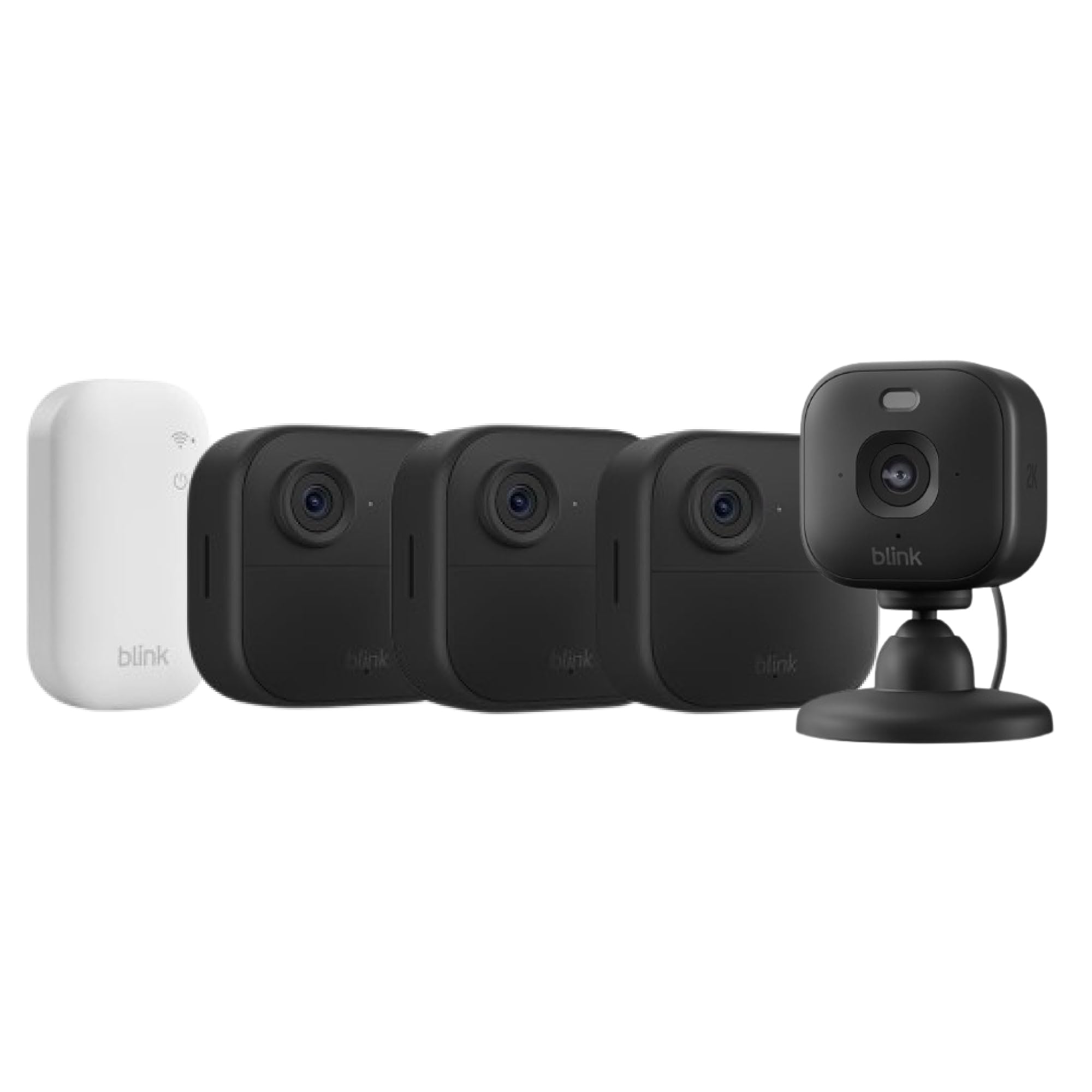 Caméra Blink Outdoor 4 avec Blink Caméra Mini 2K+ (Noir), module de synchronisation de base inclus