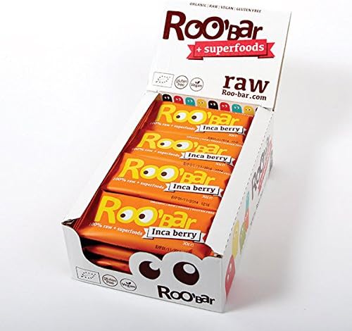Kurabiinica Roo'Bar Inca Berry - 20 Bars (20X 30G) - Raw Superfood Bar (Organic, Vegan, Glutenfree, Raw)