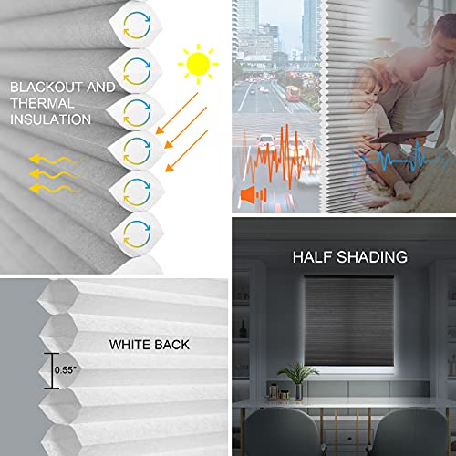 Yoolax Motorized Shade Works with Alexa, 60 Blackout Smart Cellular Shade Custom Size