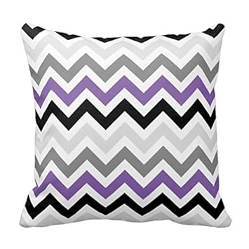 Amazon Com 18 X 18 Purple Black Gray Chevron Zigzag Decorative