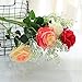 JUSTOYOU 10pcs Artificial Rose Silk Flower Blossom Bridal Bouquet Home Wedding Decor(Gradient Pink)