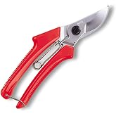 ARS 120DX 8-Inch Precision Pocket Secateur Heavy Duty Pruner Red