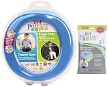 Kalencom 2 in 1 Potette Plus Portable Potty-Toilet Training Seat with 30 Potty Liners Set (Blue)
