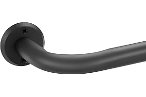 Curtain Rods for Windows, 28 to 84 Inches Wrap Around Heavy Duty Drapery Rod, 1" Wall Mounted Ceiling Mounted Curved Blackout