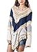 Ghope Women Crochet Bikini Blouse Boho Beach Knitted Top Cover-Up Swimsuit Tunic Blue