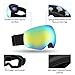 Homitt Ski Goggles, Snowboard Skiing Goggles with 100% UV400 Coating Frameless Anti Fog Mirror Lens, Adjustable Size and Detachable Strap - A Protective Storage Box Included