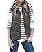 FISACE Women's Lightweight Sleeveless Stretchy Drawstring Jacket Vest Zipper (Medium, Army Green)
