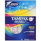Tampax Pearl Plastic Fresh Scent Tampons, Regular Absorbency, 18 Count