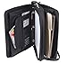 Leatherette 3-Ring Binder Folder Portfolio Organizer Planner w/Briefcase Smart Handle, File Holder Cabinet Divider Luggage Brief (Black 1.5