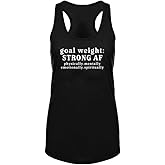 FANNOO Workout Tank Tops for Women-Goal Weight Womens Funny Saying Fitness Gym Racerback Sleeveless Shirts