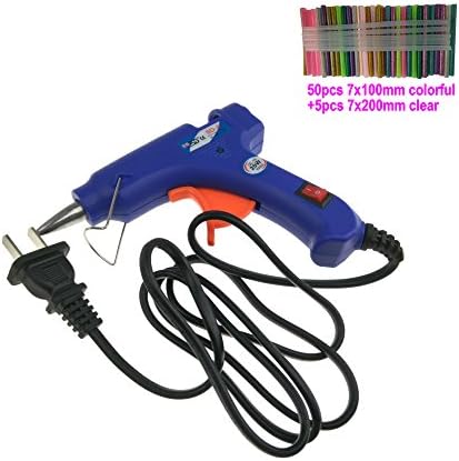 Hot Glue Gun kits-20 Watt best Hot Melt Glue Gun- High-Tech Electronic PTC heating technology For Arts &amp; Crafts, &amp; Sealing and Quick Repairs,blue (55 hot glue sticks 7x100mm colorful INCLUDED)