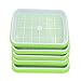 Seed Sprouter Tray, Yamix 6 Set Two-Tiered Seed Sprouter Tray Sprouter Plant Germination Tray Hydroponics Basket (Green + White)