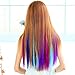 OneDor 23 Inch Colored Party Highlights Straight Hair Clip Extensions. Heat-Resistant Synthetic Hair Extensions in Multiple Colors (10 Pcs Teal Blue)