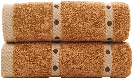 Zhenxinmei 2 Pack Cotton Towels Lover's Towel Set for Maximum Softness and Absorbency 13"x30" Premium Washcloth Machine Washable for Bath Hand Hair Face Car Kitchen ( brown )