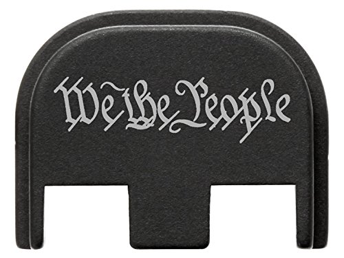 for Glock Gen 5 Rear Slide Cover Plate 9mm 17 19 19x 26 34 Black NDZ We the People One Line Script