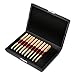 T-best Oboe Reed Case Storage, Wooden + PU Leather Cover Reed Case Holder Storage Box for 10/12/20pcs Reeds Cover (For 12 reeds)