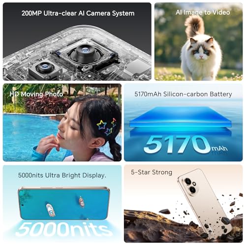 Honor 400 5G Smartphone, 8GB 256GB, Ultra-Clear AI Camera 200 Mpixels, 6.55 inch AMOLED Display 120Hz, Snapdragon 7 Gen 3, 5170mAh, IP65, Dual SIM, NFC, Android 15, No Charger, Black