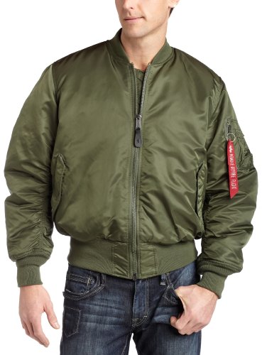 Alpha Industries Men's MA-1 Flight Bomber Jacket, Sage Green, X-Small