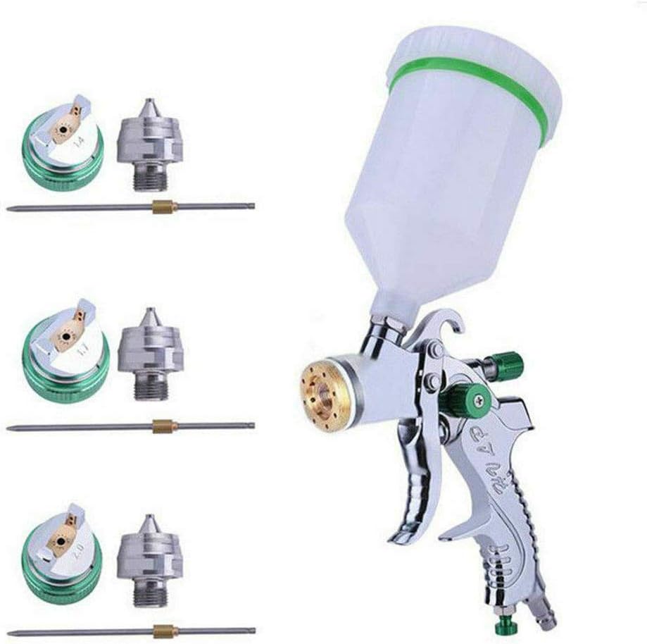 MASO HVLP Air Spray Gun Set with 3 Nozzle and 600cc Cups on Top 1.4mm 1.7mm 2.0mm for Paint,Car Primer,Topcoat,Touch-Up