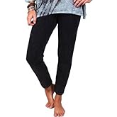 Jess & Jane Pant - Pull On Stretch Leggings by (Large, Black Mineral Washed)