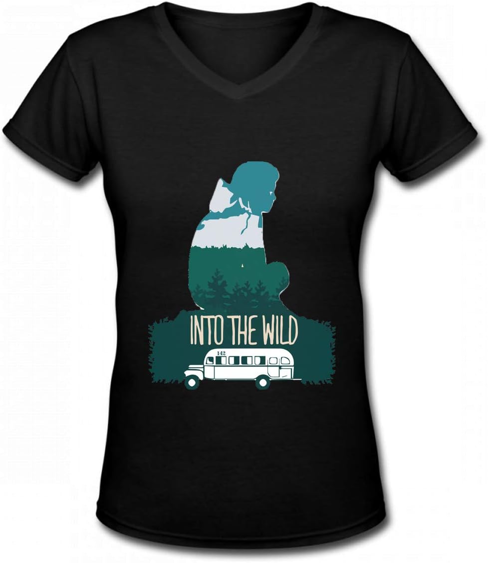 LDL22 Into The Willd 2007 Movie T Shirt for Womens Contton Black