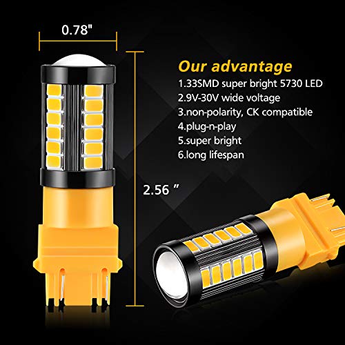 image for isinlive 2800lm 3157 LED Lights Bulbs Amber Yellow 3056 3156A 4157 LED