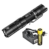 Nitecore P12GT 1000 Lumens Compact Tactical LED Flashlight, Rechargeable Battery, Lumentac Single Channel Charger