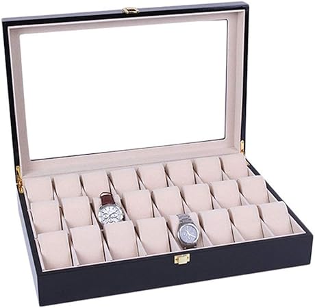 Refinado y elegante. Caja de la caja XHSBH exhibición del reloj, for hombre de madera 24