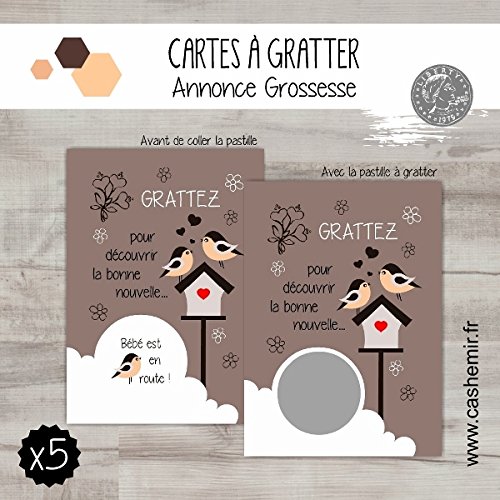 Cartes Annonce Bebe Originale Annonce Papi Mamie Annonce Grossesse Grands Parents Jeu A Gratter Lot De 5 Cartes Ref 131 Bebe En Route Enceinte Produits Handmade Fournitures De Bureau Et Articles De Fete