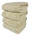 SALBAKOS 100% Turkish Cotton Bath Towel Set of 4 27x54 inch | Heirloom Quality | Hotel & Spa Collection | Ultra Soft, Super Absorbent, Long Lasting Bath Towels | Made in Turkey (Taupe, 4 Bath Towels)