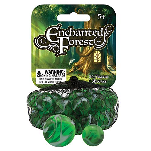 Mega Marbles 3 Pack - Enchanted Forrest, Dragon, & Unicorn Game Nets - Includes 1 Shooter Marble & 24 Player Marbles Per Net