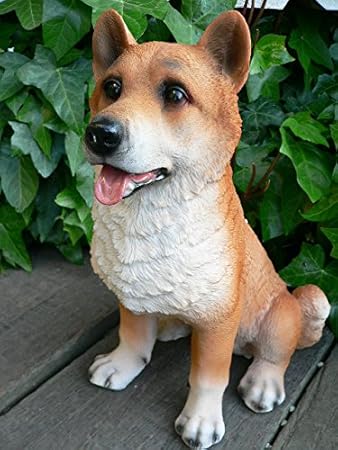 Amazon 犬の置物 柴犬 おまけ付 9412ｈ いぬ イヌ 動物 オーナメント ガーデン オブジェ 犬 置物 庭 インテリア 陶器 雑貨 置物 オブジェ オンライン通販