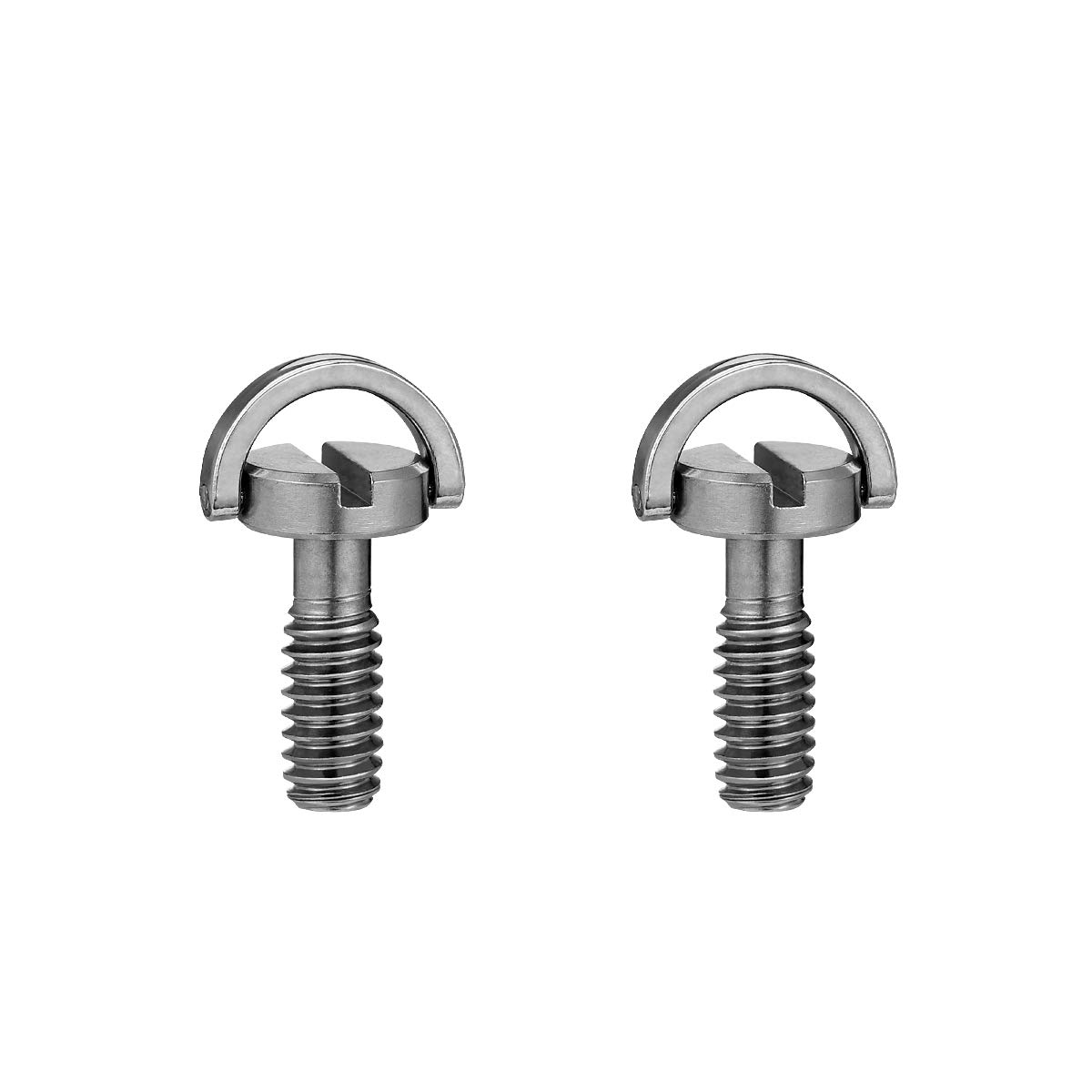 UEETEK 2PCS Longer Shaft Steel Flat Head D Shaft D-ring 1/4" Mounting Screw Screws Adapter Tripod Quick Release Camera Flathead Slot Screw