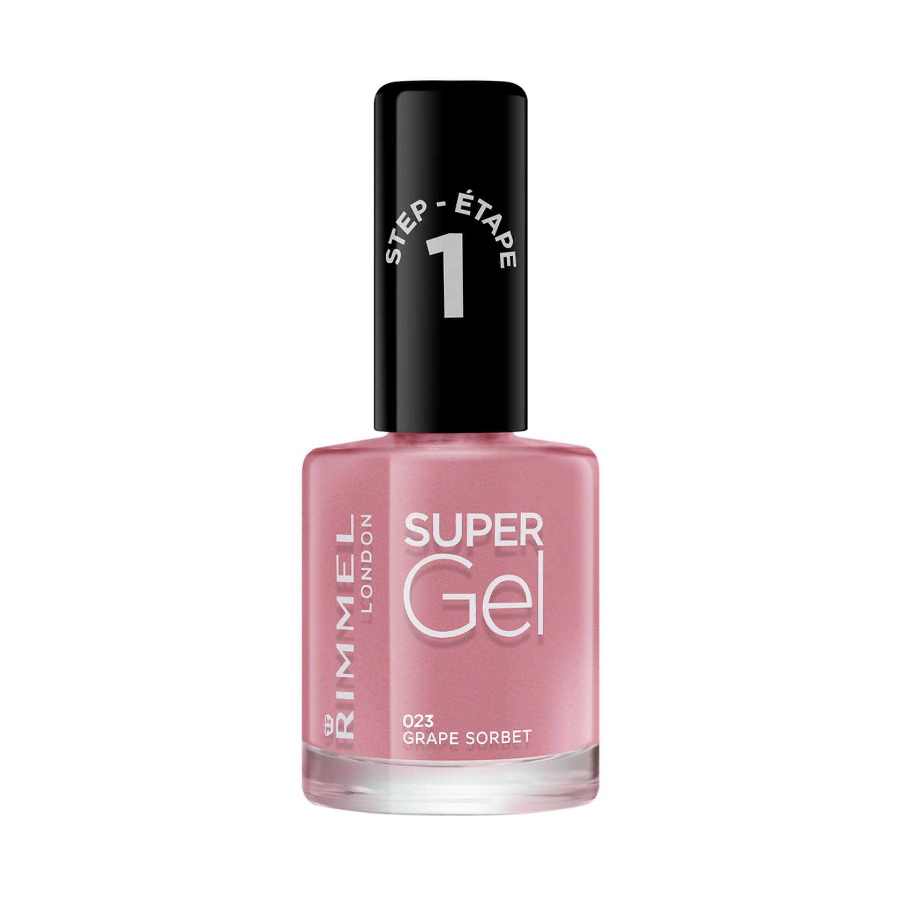 Rimmel London Super Gel Nail Polish At-Home Gel Manicure, Grape Sorbet, Pink Shades - 12ml