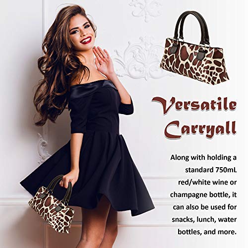 Primeware Wine Clutch Bag (Thermal Insulated) Trendy Women's Carry Tote | Holds Red & White 750mL Bottles | Trendy Fashion | Incl. Portable Waiter-Style Corkscrew