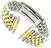 16-22mm Kreisler Rolex Type Center Clasp Silver and Gold Tone Metal Watch Band