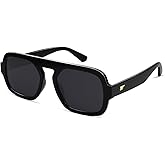 VANLINKER Oversized Retro Square Aviator Sunglasses for Women Men 70s Vintage Style Trendy Big Flat Top Sun Glasses VL9826