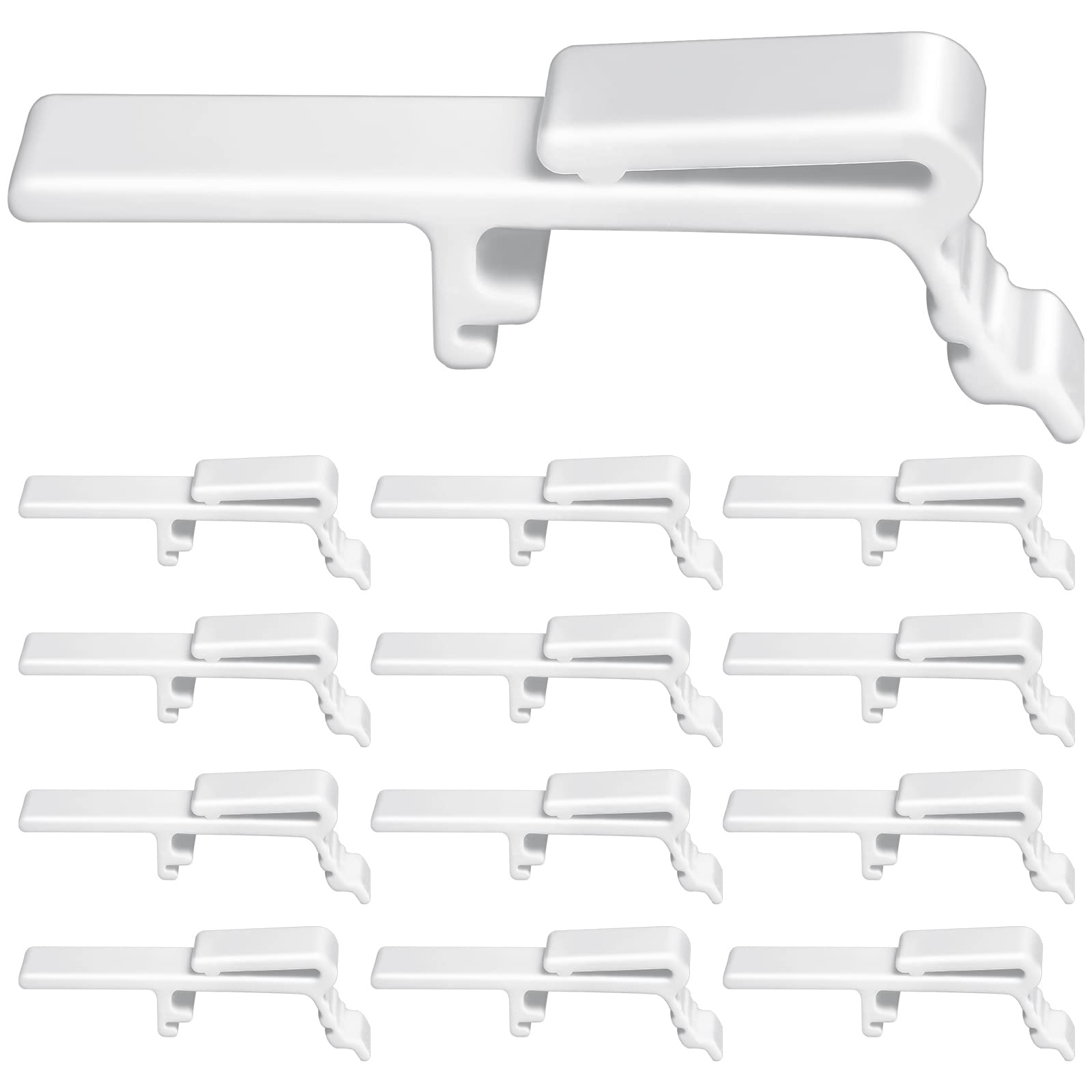 Photo 1 of Jetec 12 Pieces Vertical Blinds Valance Clip White Plastic Dust Cover Bracket Fits 1 1/2 Inch and 1 9/16 Inch Rail Across The Top