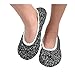 Snoozies Womens Quilted Ballerina Comfort Split Slipper Socks