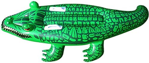 Floor Children Adult Summer Swim Inflatable Crocodile Float Boat Pool Toy with Cup Holders