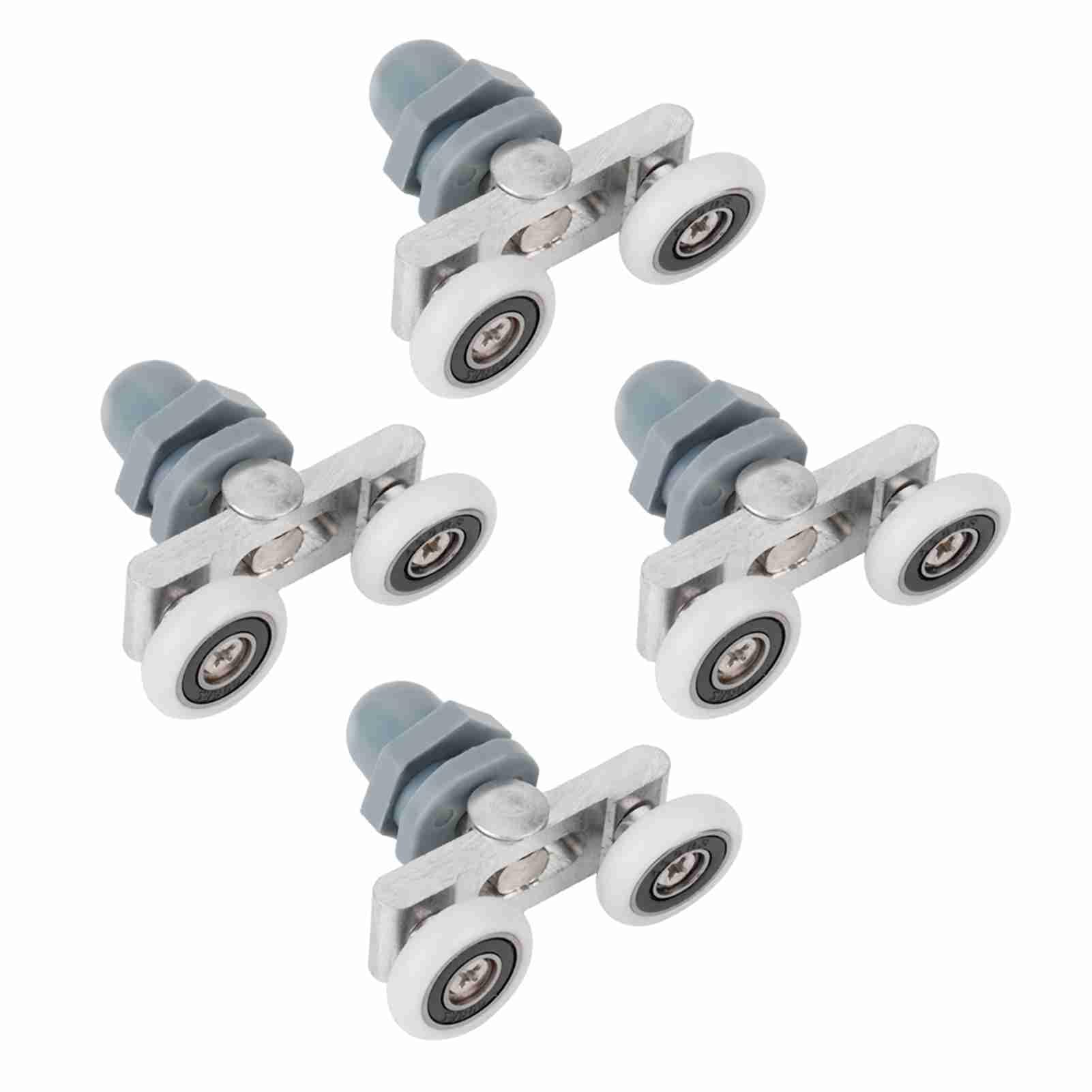 4PCS Shower Door Roller Wheels - 25mm Silent Sliding Glass Door Castors, Rust-Proof Bathroom Track Wheels for Smooth & Quiet