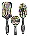 Celavi Rainbow Detangler Professional Salon Hair Brushes (Round Head w Mirror)