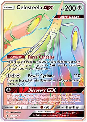 0750258586398 Unbroken Bonds Celesteela GX hyper rare rainbow 228/214 + x10 Pokemon booster cards by BT