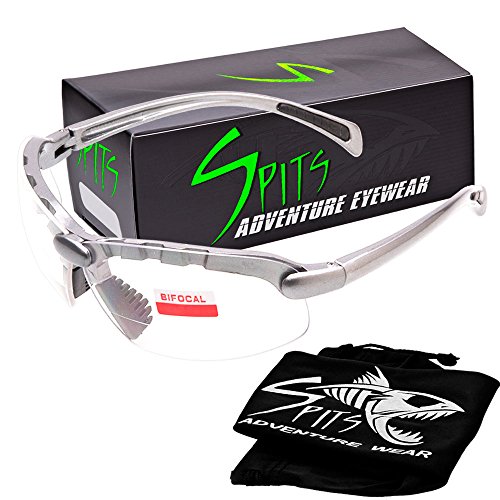 Spits C2 Silver Bifocal Safety Glasses - Clear 1.75 - ANSI Z87.1+ Compliant