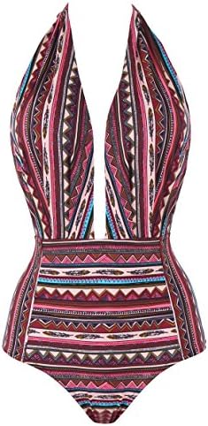 Unicathy Woman's Cute One Pices Halter Swimsuits for Women High Waisted Bottom.KJ020-W3-M