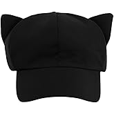 Zaoalife Unisex Adult Baseball Cap Cute Cat Ears Beanie, Newsboy Hat Trucker Hat Y2k Hats Funny Hats for Women Men Black