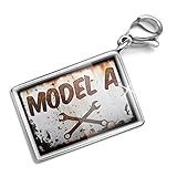 Clip on Charm & Bracelet Set Rusty old look car