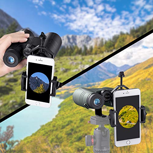 LAKWAR Universal Cell Phone Adapter Mount - Compatible Binocular Monocular Spotting Scope Telescope Microscope-Fits Almost All Smartphone on The Market -Record The Nature The World